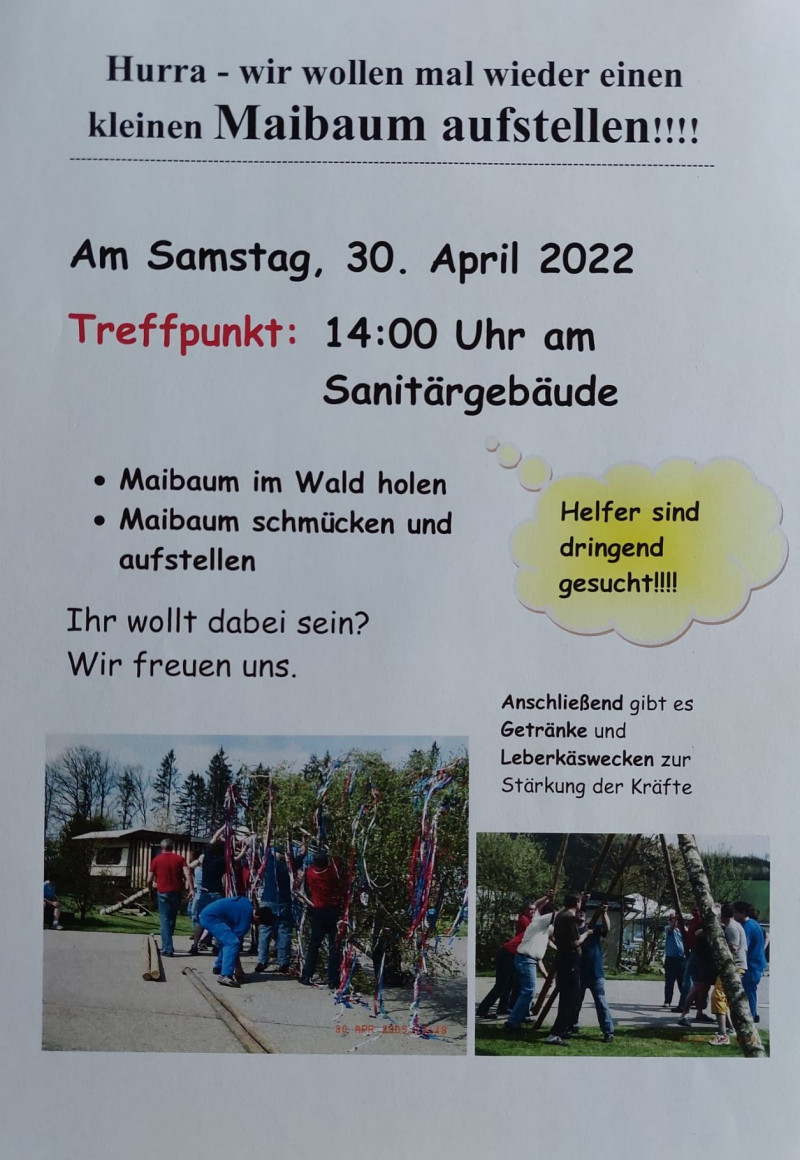 Maibaum stellen am 28. April 2024
