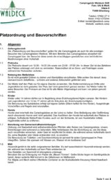 Platzordnung und Bauvorschriften Campingplatz Waldeck, g&uuml;ltig ab 01.04.2026