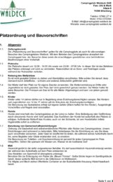 Platzordnung und Bauvorschriften Campingplatz Waldeck, g&uuml;ltig ab 01.04.2026